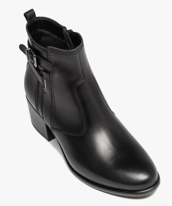 Boots à talon dessus cuir et brides femme - Tanéo vue5 - TANEO - GEMO