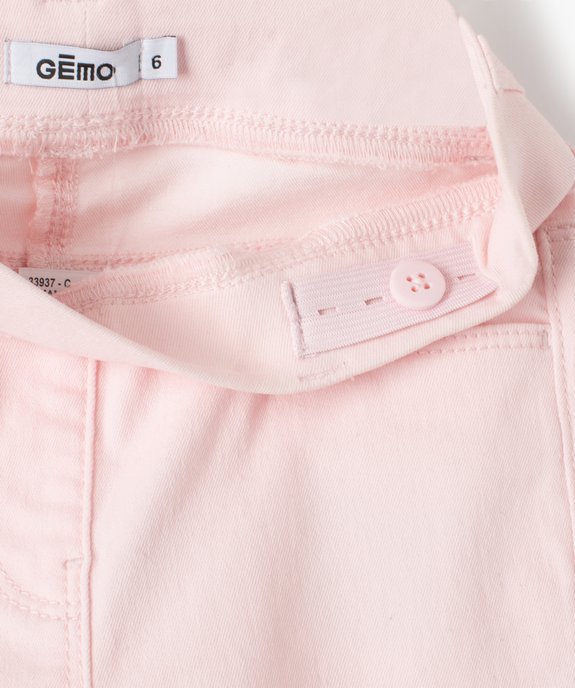 Pantalon skinny uni à taille élastiquée fille vue3 - GEMO 4G FILLE - GEMO