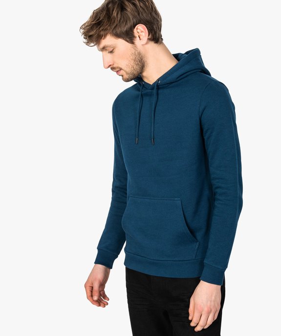 Sweat homme à capuche avec poche kangourou vue1 - GEMO (HOMME) - GEMO