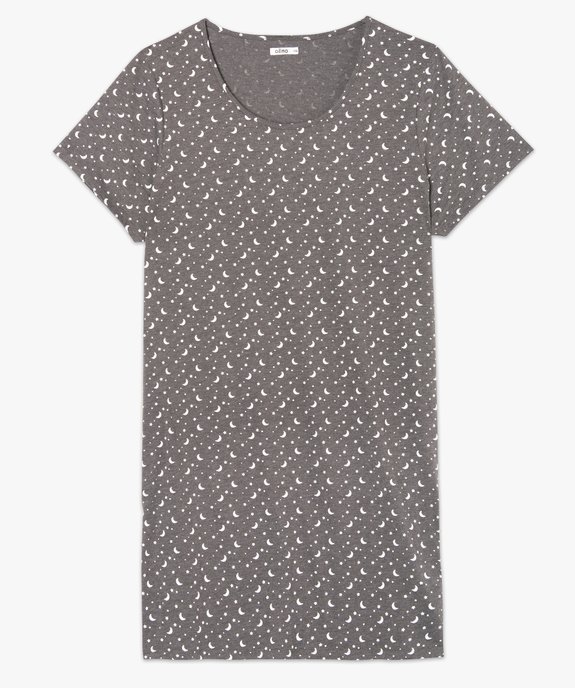 Chemise de nuit à manches courtes avec motifs femme grande taille vue4 - GEMO 4G FEMME - GEMO