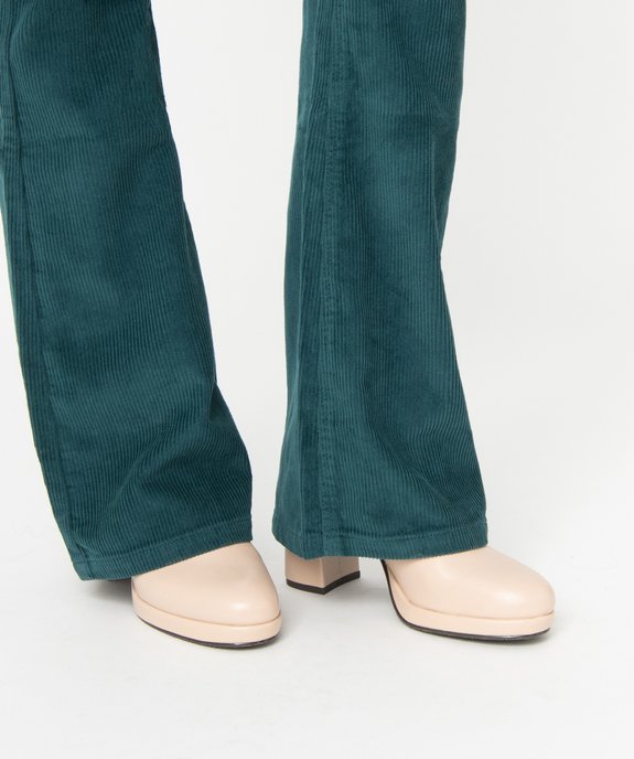 Pantalon femme en velours côtelé coupe Bootcut vue2 - GEMO(FEMME PAP) - GEMO