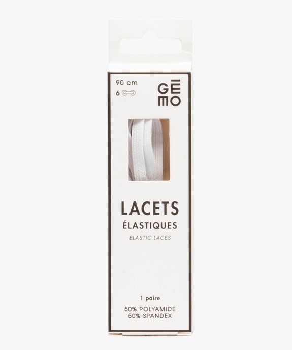 Lacets plats élastiques uni 90 cm (lot de 2) vue1 - GEMO (ENTRETIEN) - GEMO