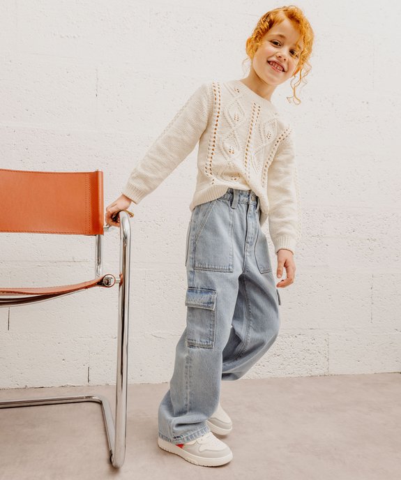 Jean Cargo Straight avec taille ajustable fille  vue10 - GEMO (ENFANT) - GEMO