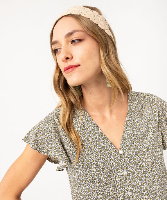 Blouse manches courtes imprimée à boutons femme vue2 - GEMO(FEMME PAP) - GEMO