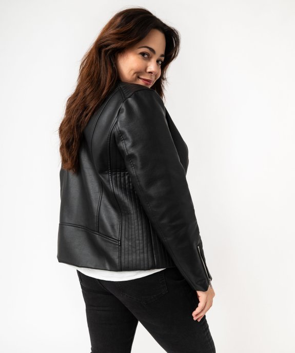 Blouson style biker femme grande taille vue4 - GEMO (G TAILLE) - GEMO