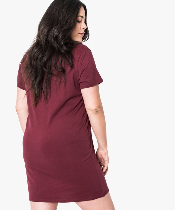 Chemise de nuit à manches courtes avec motifs femme grande taille vue3 - GEMO 4G FEMME - GEMO