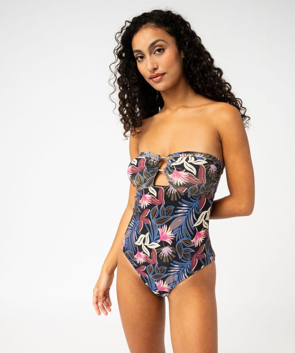 Maillot de bain une pièce à motifs fleuris à bretelles multipositions femme vue8 - GEMO 4G FEMME - GEMO