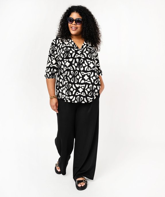 Blouse imprimée à manches 3/4 femme grande taille vue5 - GEMO 4G GT - GEMO