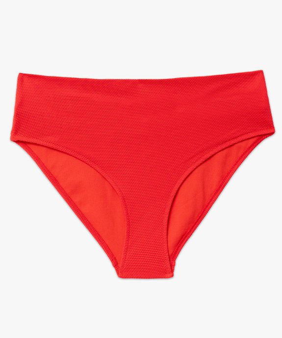 Bas de maillot de bain taille haute en maille gaufrée femme vue4 - GEMO (PLAGE) - GEMO