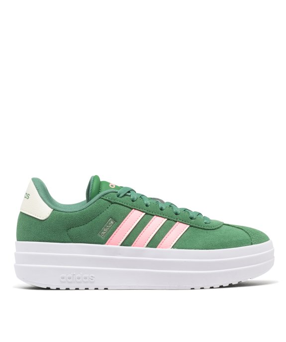 Baskets femme en cuir lisse avec semelle plateforme VL Court bold - Adidas vue1 - ADIDAS - GEMO