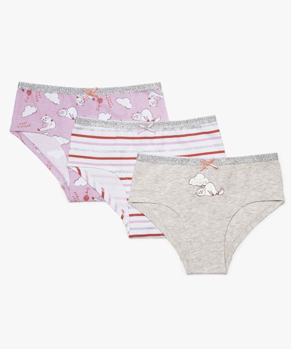 Shortiy fille avec taille pailletée (lot de 3) vue1 - GEMO (ENFANT) - GEMO