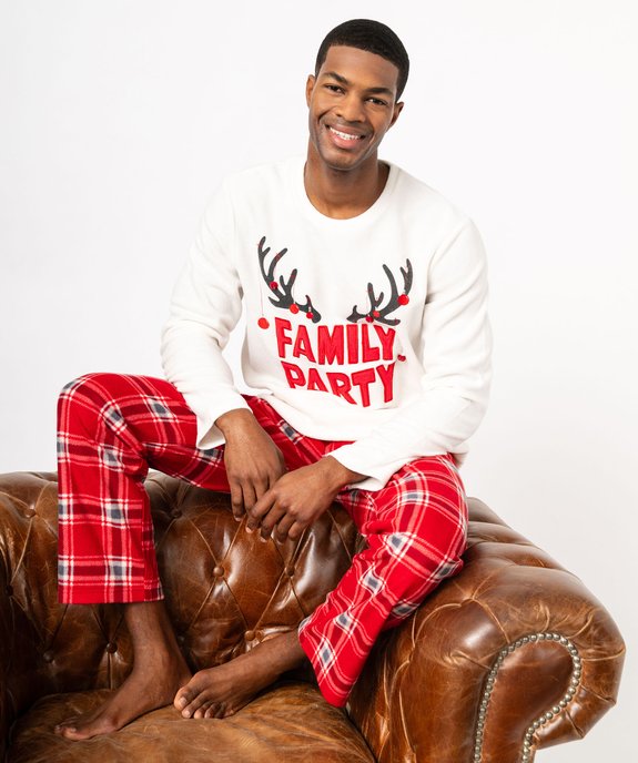 Pyjama de Noël en polaire chaude homme vue1 - GEMO(HOMWR HOM) - GEMO