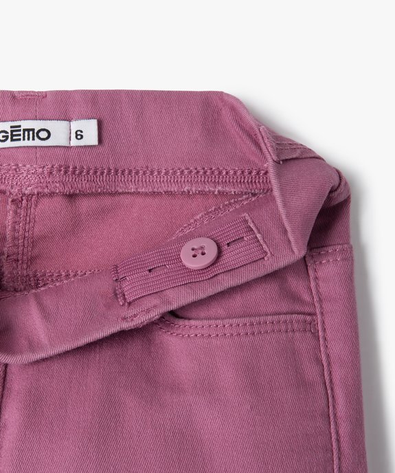 Pantalon skinny uni à taille élastiquée fille vue2 - GEMO 4G FILLE - GEMO