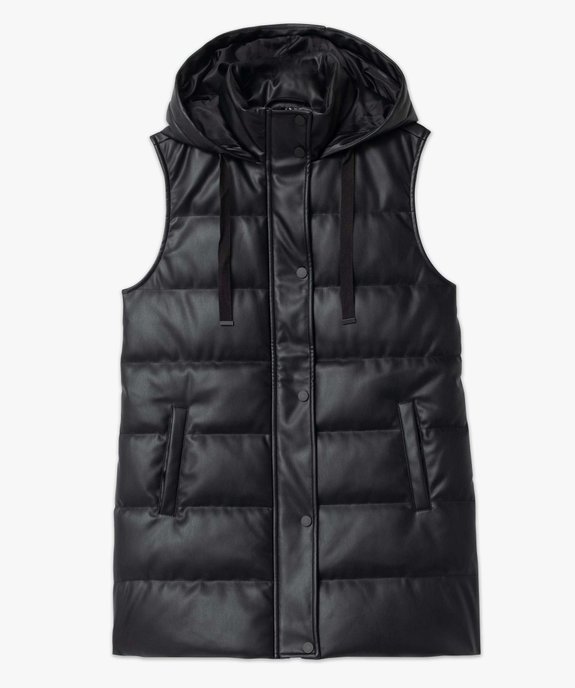 Blouson femme matelassé sans manches à capuche coupe longue vue4 - GEMO(FEMME PAP) - GEMO