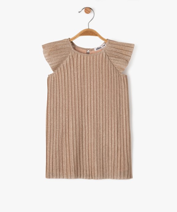 Robe plissée pailletée bébé fille vue1 - GEMO(BEBE DEBT) - GEMO