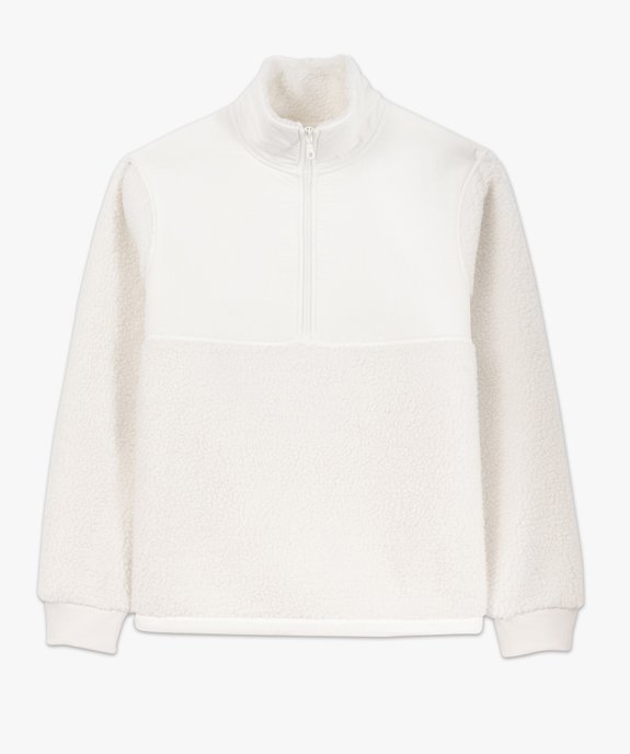 Sweat en sherpa avec grand col zippé homme vue4 - GEMO (HOMME) - GEMO