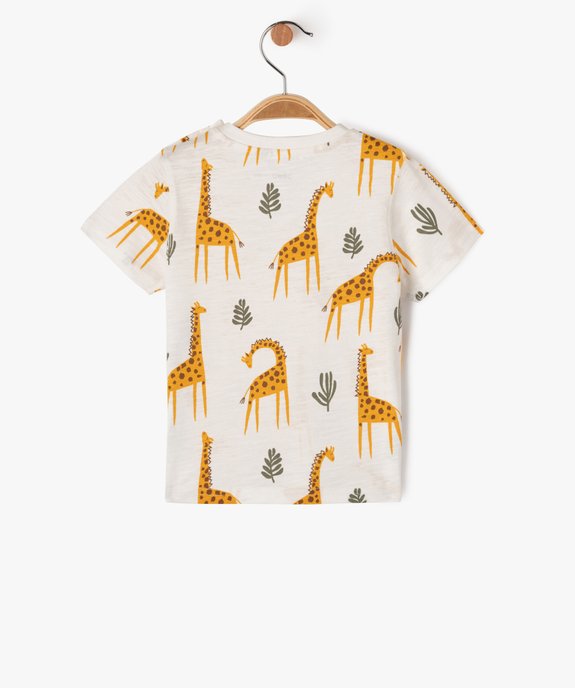 Tee-shirt à manches courtes à motifs animaux de la jungle bébé garçon vue3 - GEMO(BEBE DEBT) - GEMO