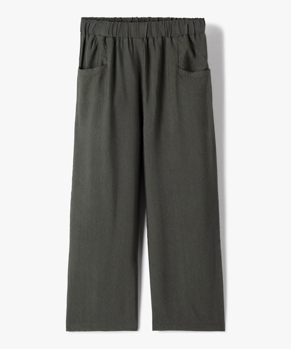 Pantalon fille coupe ample avec taille élastique vue1 - GEMO (ENFANT) - GEMO