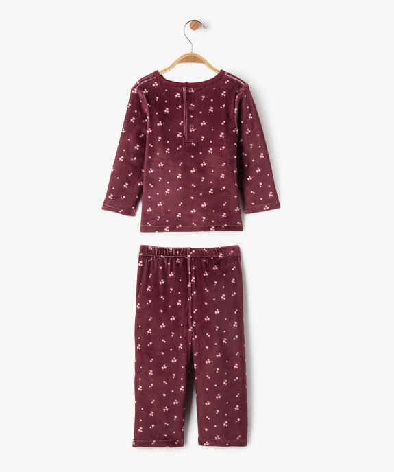 Pyjama en velours 2 pièces imprimé bébé fille vue3 - GEMO(BB COUCHE) - GEMO