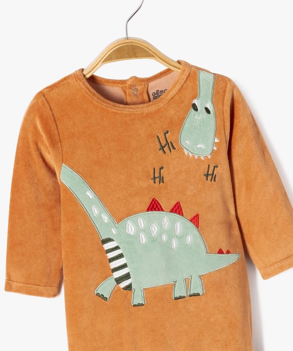 Pyjama en velours avec motif animal bébé vue2 - GEMO 4G BEBE - GEMO