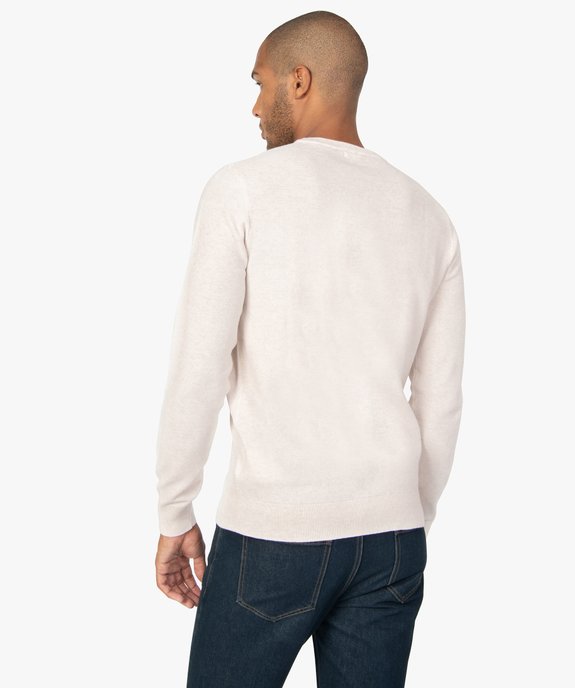 Pull homme en maille fantaisie avec col rond vue3 - GEMO (HOMME) - GEMO