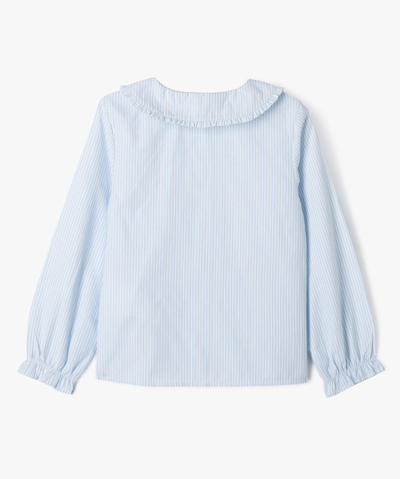 Chemise rayée à manches longues avec col Claudine fille vue4 - GEMO (ENFANT) - GEMO