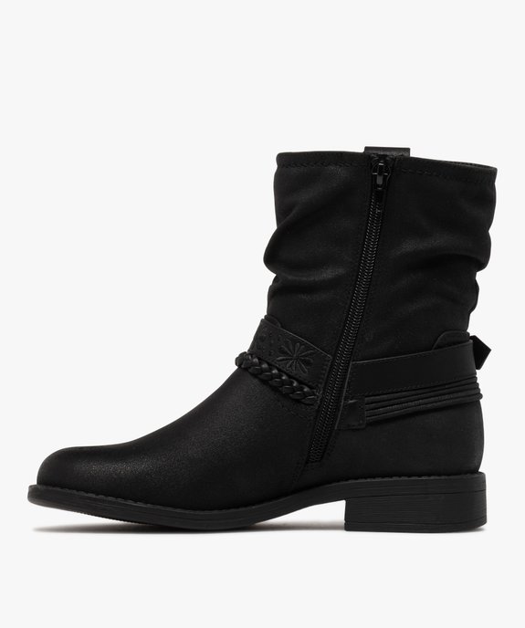 Boots femme en suédine avec bride style cavalière vue4 - GEMO (CASUAL) - GEMO