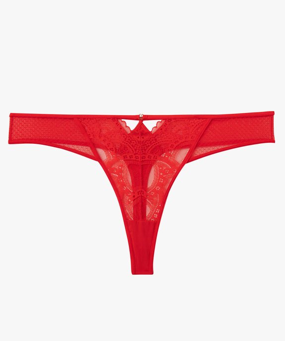 String femme grande taille en dentelle et tulle avec découpes fantaisie vue4 - GEMO(HOMWR FEM) - GEMO