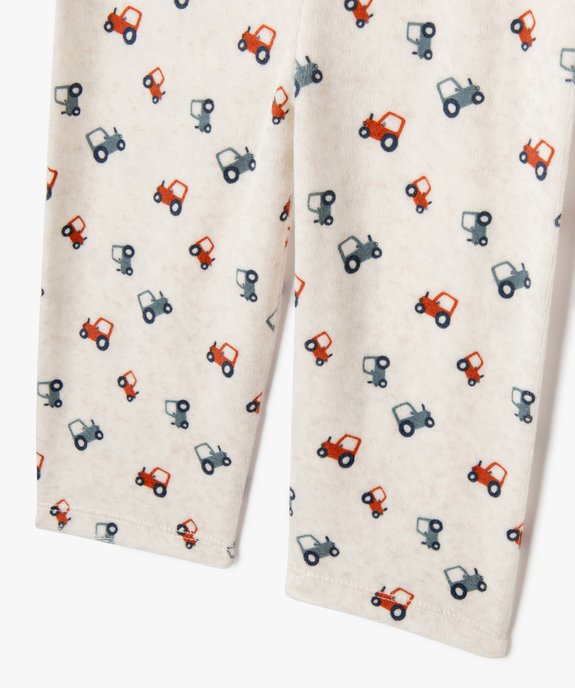 Pyjama 2 pièces en velours avec motifs tracteurs bébé garçon vue3 - GEMO 4G BEBE - GEMO