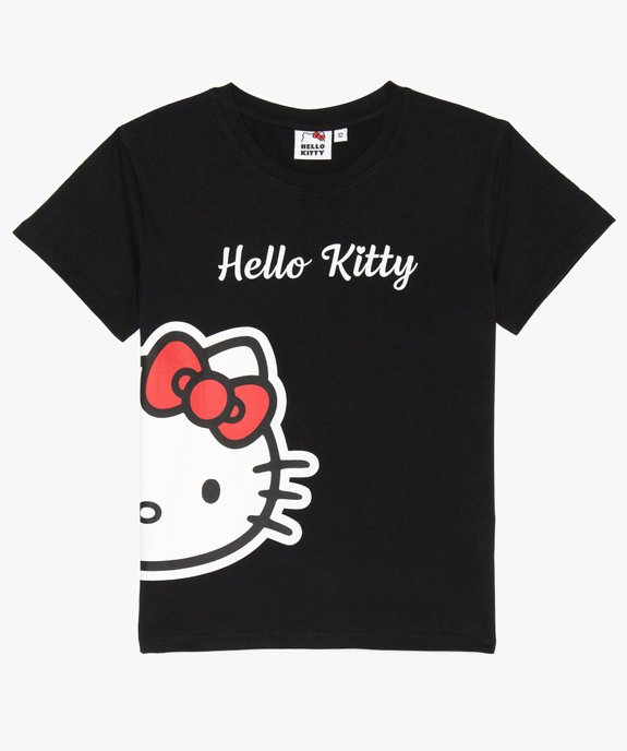 Tee-shirt fille à manches courtes et coupe large - Hello Kitty à imprimé XXL multicolore vue1 - HELLO KITTY - GEMO