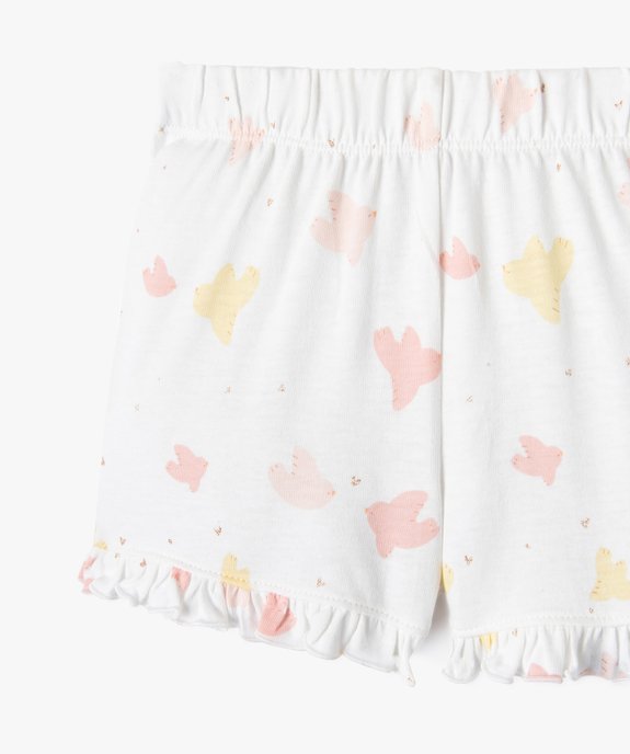 Pyjashort 2 pièces avec motif oiseaux bébé fille vue3 - GEMO 4G BEBE - GEMO