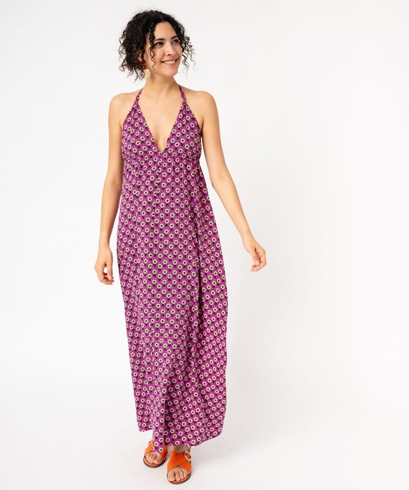 Robe longue à fines bretelles et dos nu femme vue1 - GEMO(FEMME PAP) - GEMO