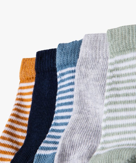 Chaussettes à rayures bébé (lot de 5) vue2 - GEMO 4G BEBE - GEMO