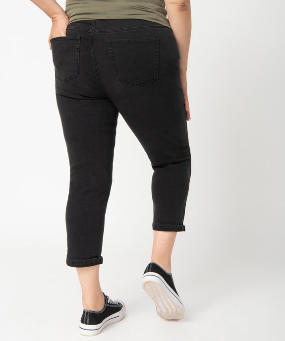 Pantacourt femme grande taille coupe slim en denim stretch vue3 - GEMO (G TAILLE) - GEMO