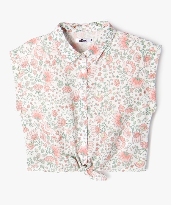 Chemise à manches courtes à motifs fleuris fille vue2 - GEMO (ENFANT) - GEMO