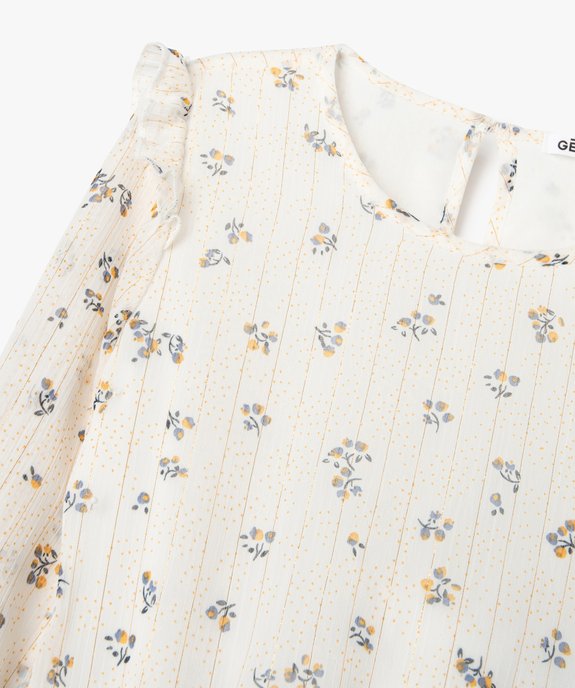 Blouse en voile à motifs fleuris coupe courte fille vue3 - GEMO (ENFANT) - GEMO