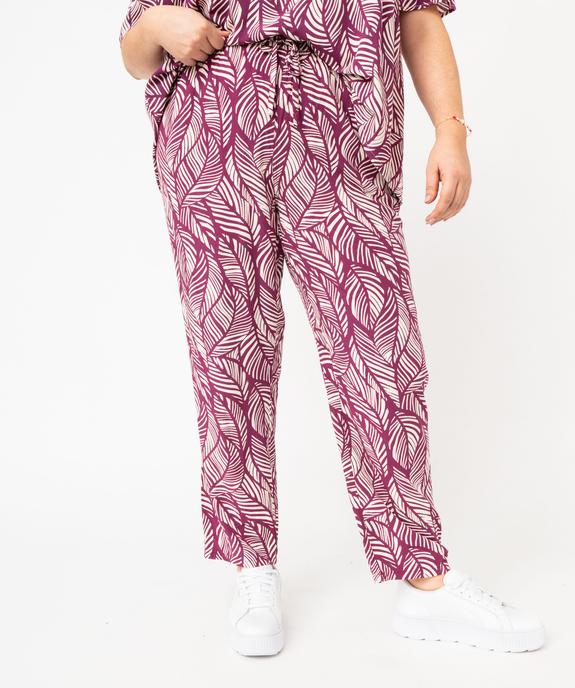 Pantalon fluide à motifs fleuris femme grande taille vue1 - GEMO 4G GT - GEMO