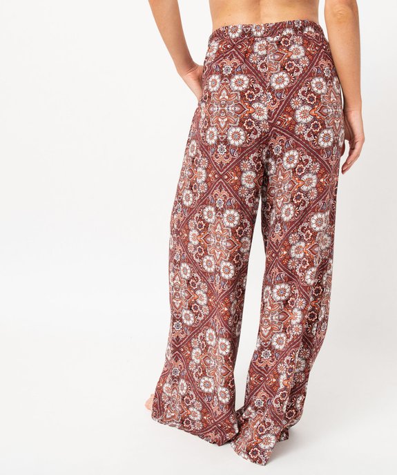 Pantalon de pyjama ample à motifs fleuris femme vue3 - GEMO 4G FEMME - GEMO