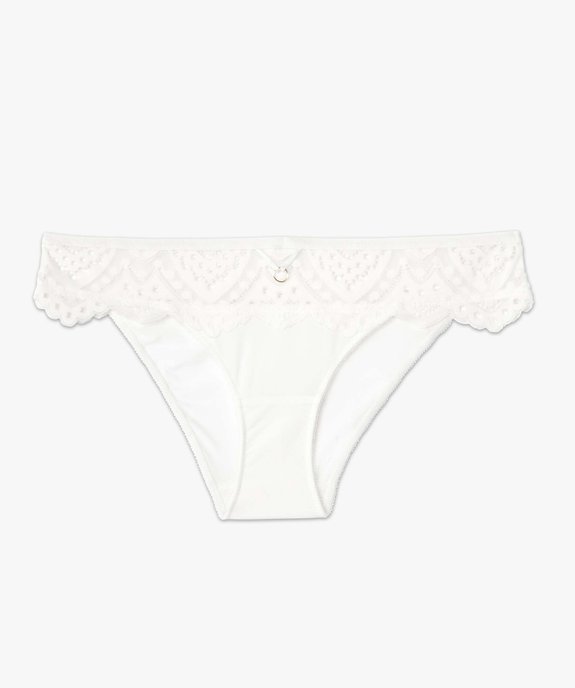 Culotte femme en microfibre et dentelle vue4 - GEMO(HOMWR FEM) - GEMO