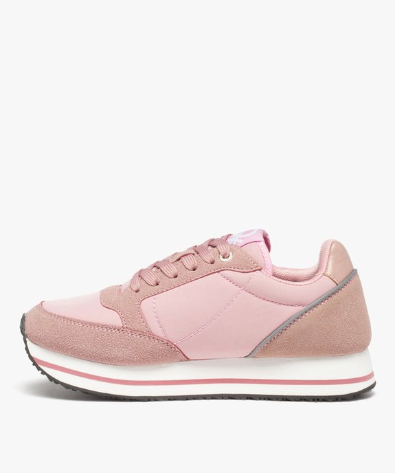 Baskets femme style retro running unies - Benetton vue3 - BENETTON - GEMO