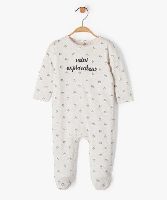 Pyjama bébé garçon avec motifs palmiers et inscription vue1 - GEMO(BB COUCHE) - GEMO