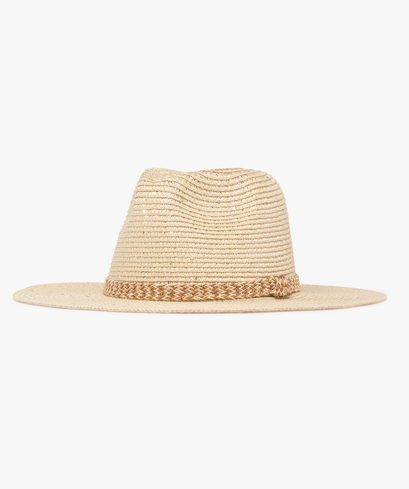 Chapeau de paille trilby à larges bords et sequins brillants femme vue1 - GEMO (ACCESS) - GEMO