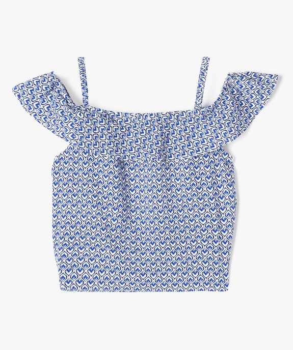 Blouse à bretelles et encolure volantée fille vue4 - GEMO 4G FILLE - GEMO