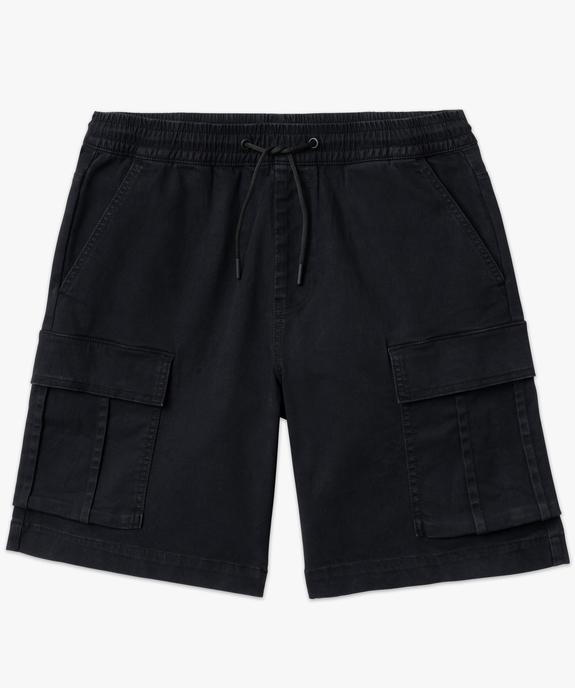 Bermuda cargo en coton stretch à taille élastiquée homme vue4 - GEMO (HOMME) - GEMO