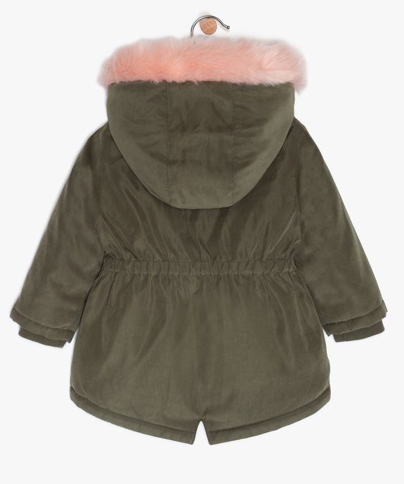 Parka bébé fille à doublure fourrure imitation et détails brillants vue3 - GEMO(BEBE DEBT) - GEMO