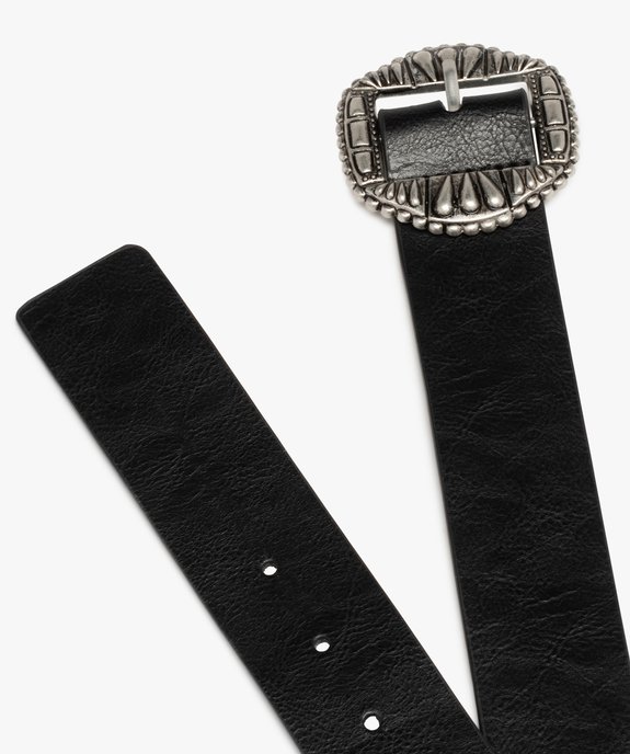 Ceinture femme avec grosse boucle métallique ciselée vue2 - GEMO (ACCESS) - GEMO