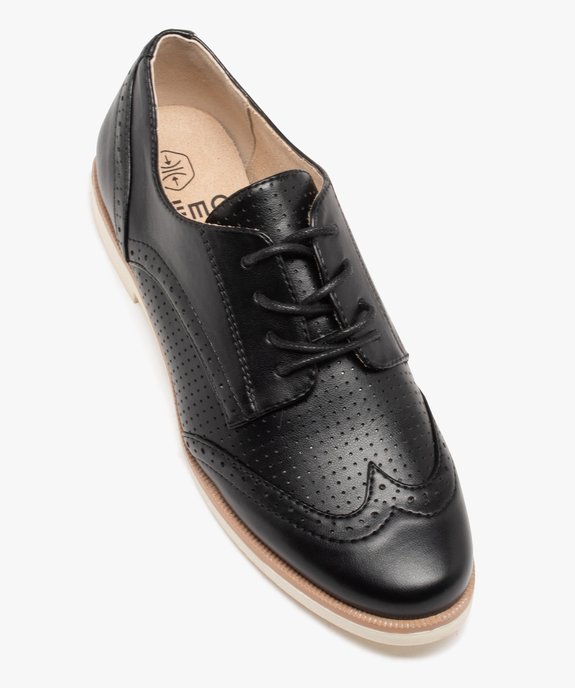 Derbies femme unis à bout fleuri et semelle contrastante vue5 - GEMO 4G FEMME - GEMO