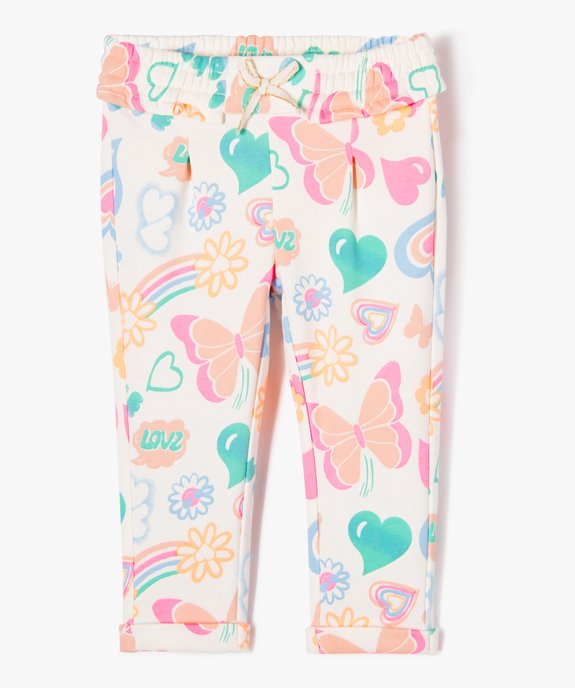 Pantalon de jogging avec pinces bébé fille vue1 - GEMO 4G BEBE - GEMO