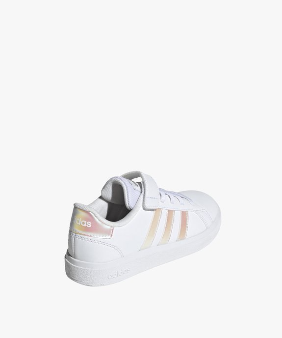 Baskets à scratch fille avec bandes contrastantes - Adidas Grand Court vue4 - ADIDAS - GEMO