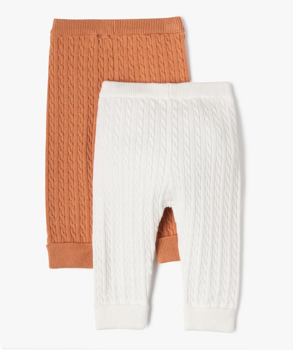 Pantalon bébé en maille torsadée (lot de 2) vue3 - GEMO(BB COUCHE) - GEMO